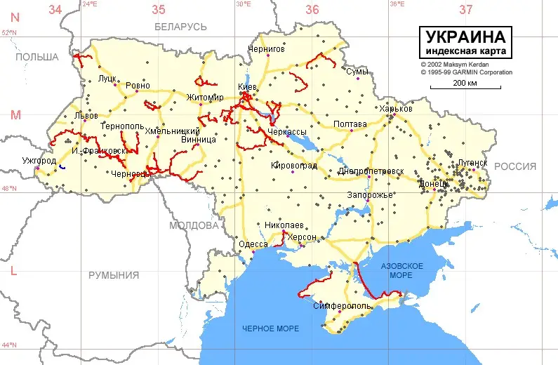 Топографическая карта украины